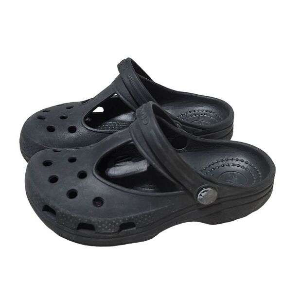 Crocs Candace Clogs Black Kids 10 11 Sandals Shoes Slip On Beach - Picture 4 of 9